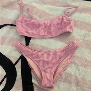 Pink triangl bikini set